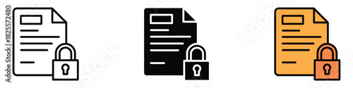 Compliance policy icon vector. protected data, confidential information, and privacy symbol. vector illustration.