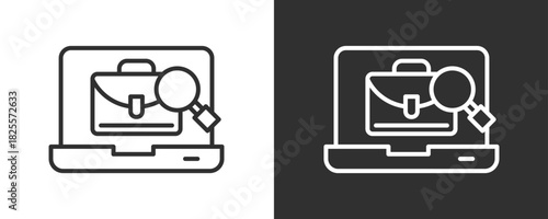 Job Search Icon Set Vector Collection Isolated In Black And White