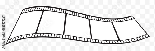 Curved film strip icon. Vector illustration isolated on transparent background. Vector illustration. EPS 10.