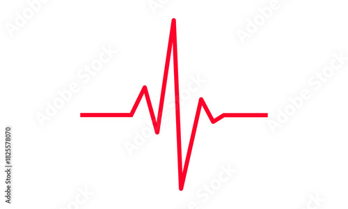Heartbeat line icon with transparent background, depicting medical data visualization, representing health monitoring, vital signs, and emergency services, vector illustration