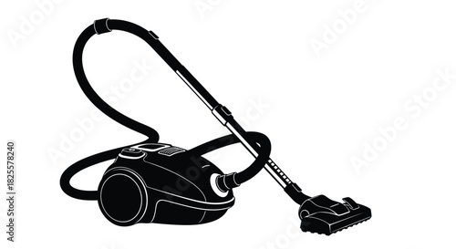 Black vacuum cleaner, cleaning appliance for home, floor and carpet care