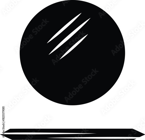 Minimalist black mirror with reflection, simple design, and modern style