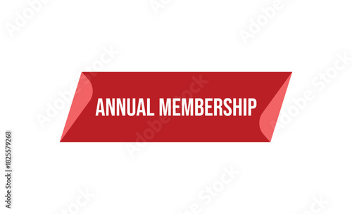 Red Ribbon with Annual Membership Text on White Background