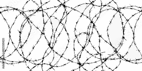 Black and white barbed wire abstract background pattern texture