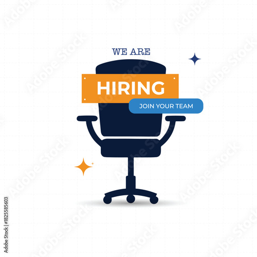 Hiring and recruitment banner design. Vacant position, join our team. Business hiring and recruiting concept