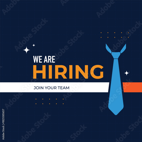 Hiring and recruitment banner design. Vacant position, join our team. Business hiring and recruiting concept