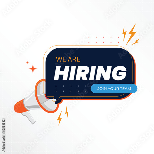 Hiring and recruitment banner design. Vacant position, join our team. Business hiring and recruiting concept