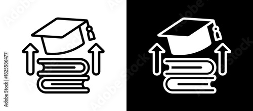 Higher Education whiteblack icon