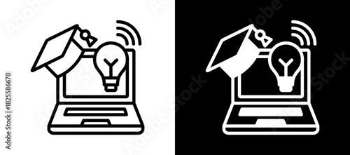 Education Technology whiteblack icon