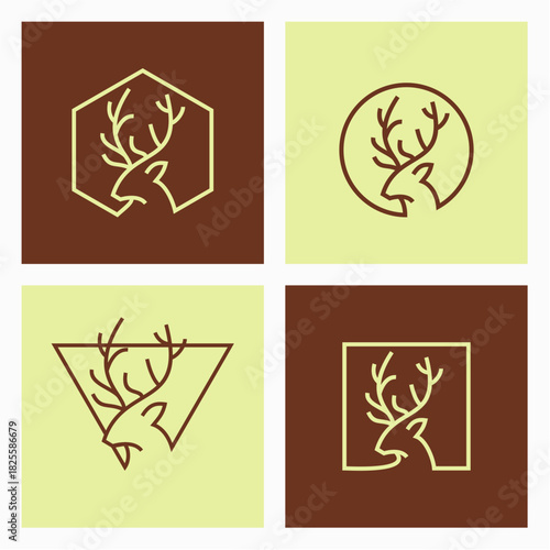 Deer Head Design Vector Template