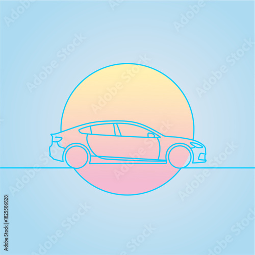 electric car silhouette