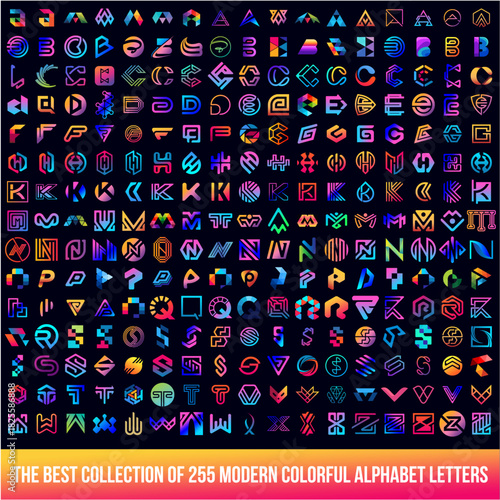 Collection of 255 Colorful Lettering Design Vector Templates