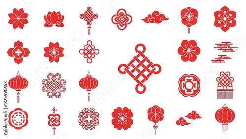 Traditional Chinese and Asian Symbol Icon Set