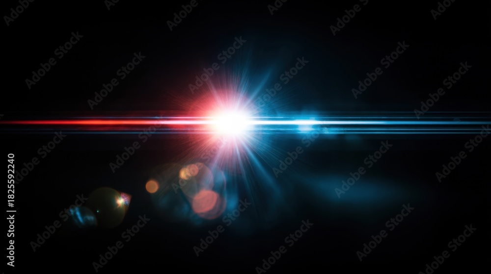 Obraz premium Vibrant Light Flare and Lens Distortion Creating Abstract Background for Creative Design and Visual Projects