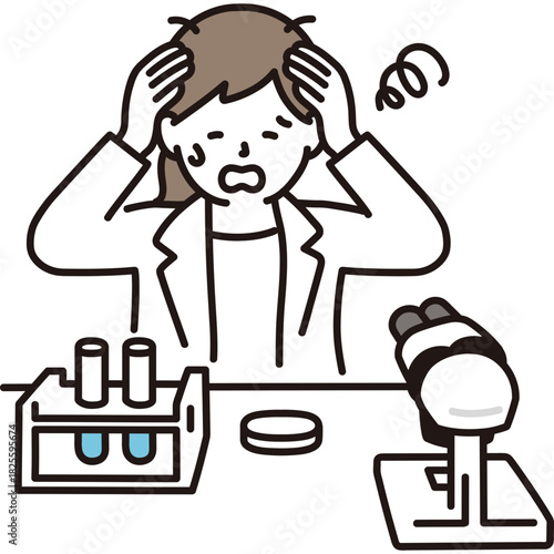 A Researcher Holding His Head