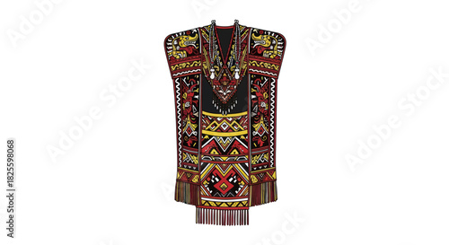 Intricately Designed Traditional Ceremonial Garment with Detailed Patterns.
