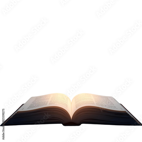 Open Book with Glowing Pages A Symbol of Knowledge, Learning, and Enlightenment