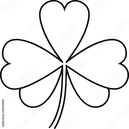 Lucky Clover line art symbol shamrock leaf