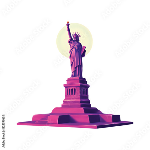 Symbol of freedom and democracy, the Statue of Liberty stands tall, a beacon of hope and a cherished landmark
