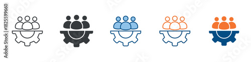 Team Management Icon Set Multiple Style Collection 