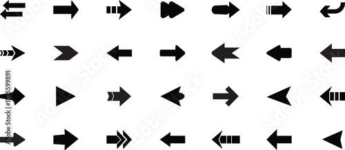 Arrow icon set. Arrow. Cursor. Black vector arrows icons. Collection different arrows sign. Modern simple arrows.