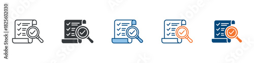 Audit Icon Set Multiple Style Collection 