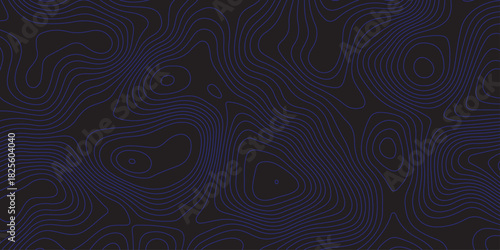 Abstract dark topographic pattern with flowing contour lines, organic curves, and subtle blue lighting. Modern, minimal, and atmospheric background ideal for technology, mapping, or design projects.