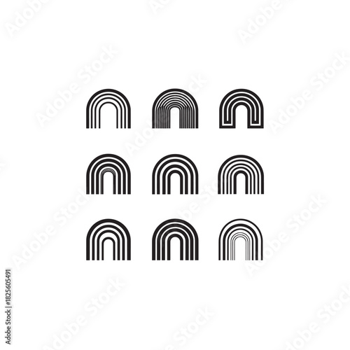 ArcAxis line art modern abstract vector illustration