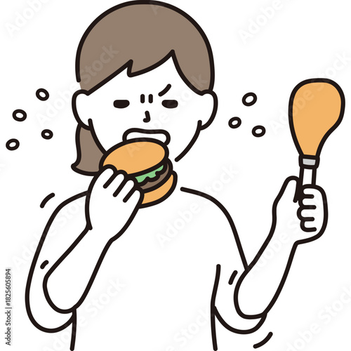 Woman Eating Under Stress