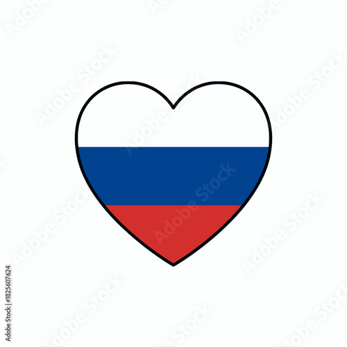Russia Heart Flag Symbol