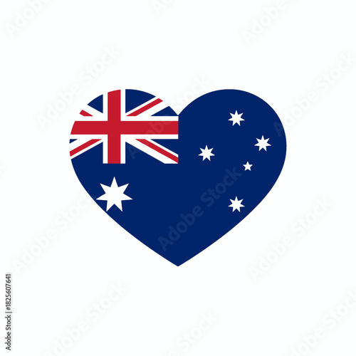 Australia Heart Flag Symbol