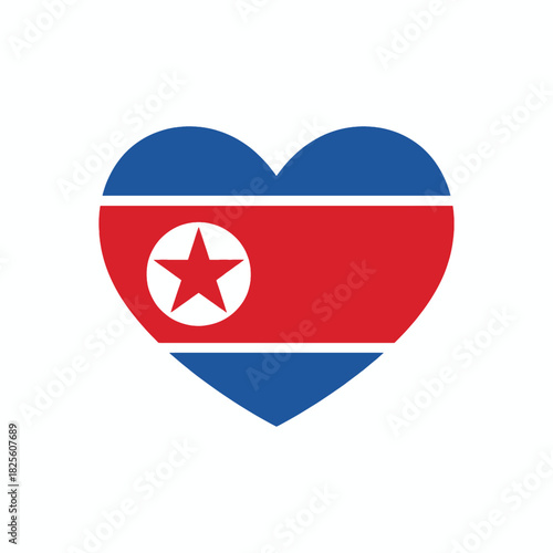 Free Download North Korea Heart Flag Symbol - GFXLoad