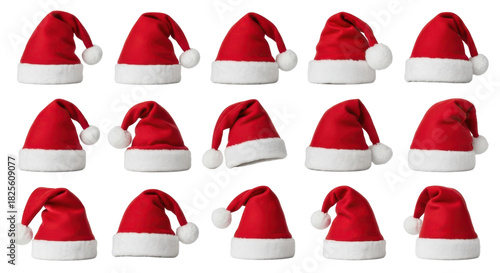 Free Download Set of classic red santa hats for holiday decor and festive winter celebrations - GFXLoad