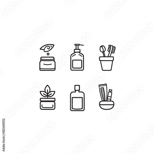 Beauty Treatment line art relaxing facial care routine