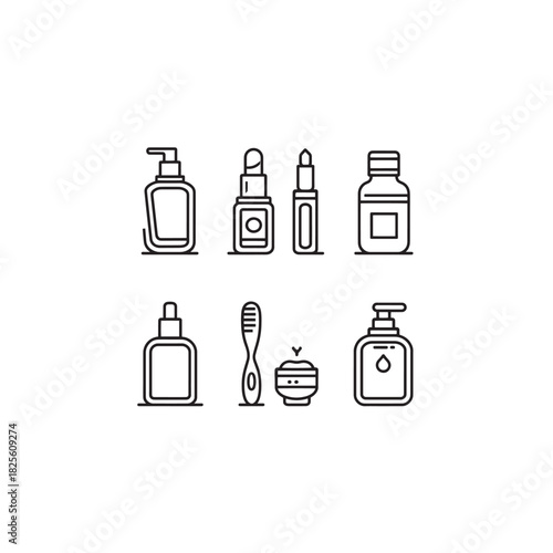 Beauty Treatment line art relaxing facial care routine