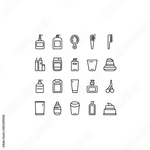 Beauty Treatment line art relaxing facial care routine