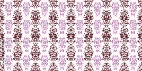 Damask Nature Pattern Background Illustration For Cover, Banner, Notes. Aesthetic Background. Damask Pattern Background. Seamless background.