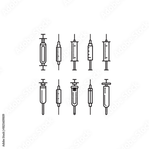 Biopsy Needle line art professional healthcare equipment design