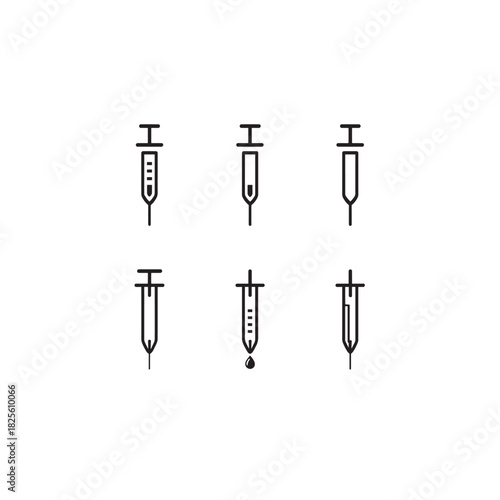 Blood Collection Needle line art precise safe usage depiction
