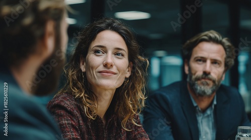 business woman meeting with her team