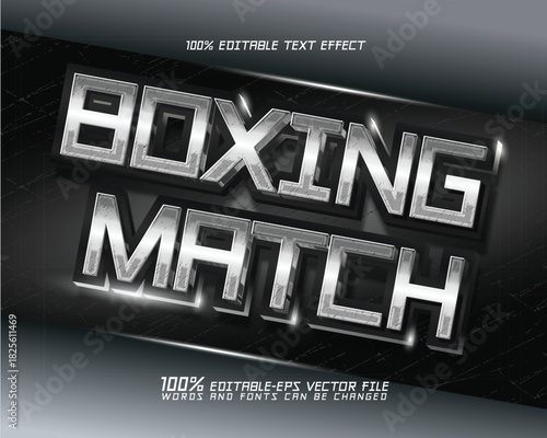 boxing match editable text effect	
