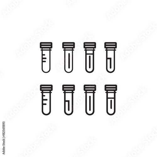 Blood Sample Vials line art clinical diagnostic supplies