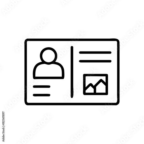ID card illustration with user profile and personal information layout  