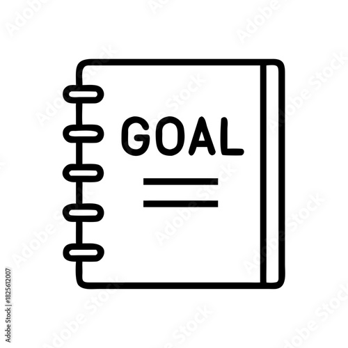 Goal tracking notebook with spiral binding and simple design  