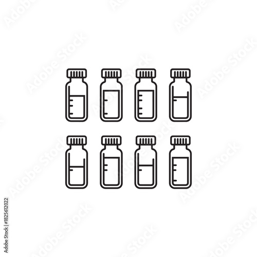 Blood Sample Vials line art medical testing tools