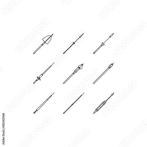 Blowgun line art traditional dart tool illustration