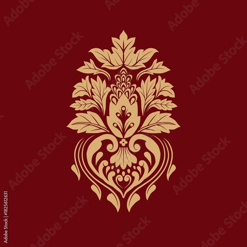 Damask Nature Pattern Background Illustration For Cover, Banner, Notes. Aesthetic Background. Damask Pattern Background. Seamless background.