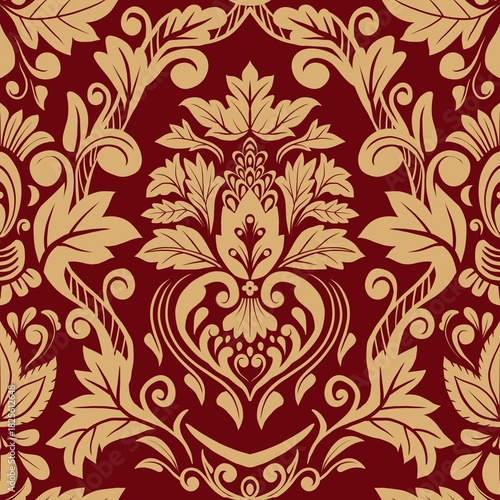 Damask Nature Pattern Background Illustration For Cover, Banner, Notes. Aesthetic Background. Damask Pattern Background. Seamless background.