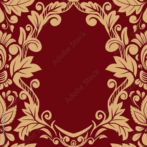Damask Nature Pattern Background Illustration For Cover, Banner, Notes. Aesthetic Background. Damask Pattern Background. Seamless background.