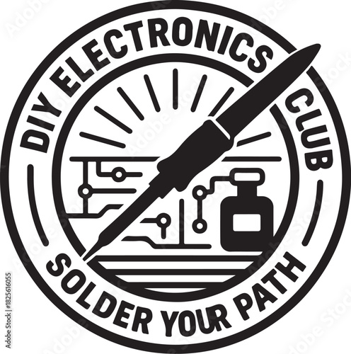 DIY Electronics Club Retro Soldering Badge.eps